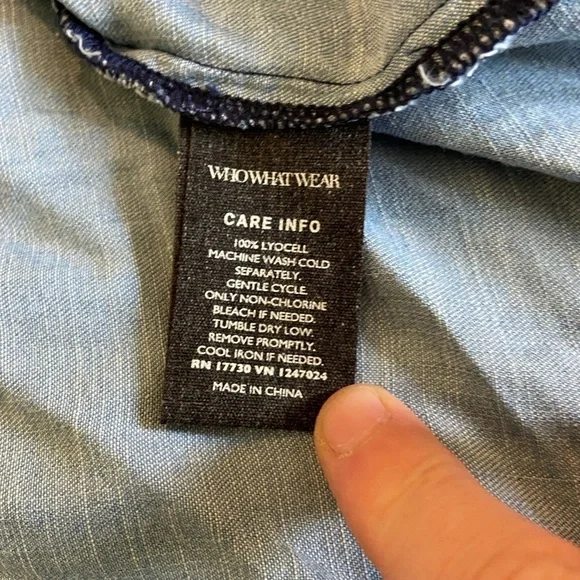 Who What Wear lightweight denim belted midi shirt dress size XXL - Picture 11 of 11